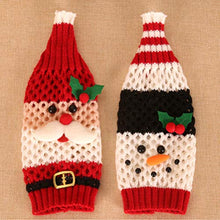 Amosfun Borsa per la Copertura della Bottiglia di Natale Vestito di Copertura per Maglioni di Vino Lavorato a Maglia di Babbo Natale per brutte Decorazioni Natalizie