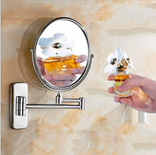 ZYLZL Specchio, bagno, a parete, toeletta ， Specchio di bellezza bifacciale per bagno Specchio per il trucco Specchio pieghevole telescopico a parete