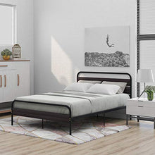 WGYDREAM Letto Letto Singolo Nero con Struttura in Metallo Solido con Testiera in Legno Facile da Montare per Adulti, Bambini, Adolescenti, 140 X 200 Cm