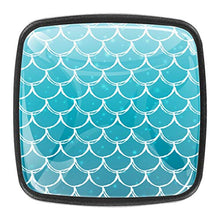 Mermaid scale on trendy gradient background Pomelli per Porta Set di 4 Pomelli per Mobili Manopole per Cassetti Cucina Armadio Vetro