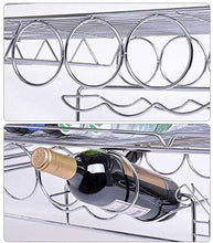 DJSMjbj - Portabicchieri da vino in acciaio inox, stile europeo, da appendere alla moda, con combinazione multifunzionale, per bicchieri da vino, bicchiere di vino, portabottiglie (dimensioni: 80 cm)