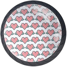Flying Pink Heart Love Angel Pattern Pomelli per Porta Set di 4 Pomelli per Mobili Manopole per Cassetti Cucina Armadio Vetro