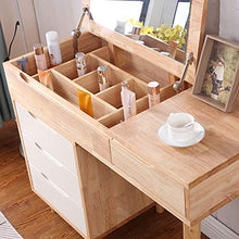 DD&QG Sgabello Imbottito,Arte del Legno Camera da Letto Tavolo da Toeletta Scrivania con Cassetti,Grande capacità di Storage,Tavolo da Trucco con Flip Top Mirror-C-2 PCS 100x45x75cm(39x18x30inch)