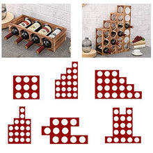 YQJ Portabottiglie in Legno Espandibile da Appoggio, Portabottiglie da Tavolo Impilabile Senza Vernice, Fai da Te di Forme Multiple per Cucina, Bar, Cantine, Magazzini,Flamed,1 Tier 6 Slot