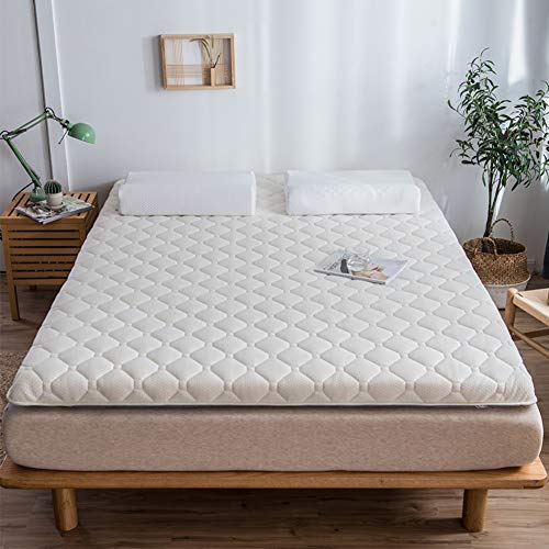 Nileco Lattice Naturale Coprimaterasso Trapuntato,con Cinghie Materasso Futon Traspirabilità Tatami Stuoie Pieghevole Coprimaterasso Home,dormitorio Studentesco-d 100x200cm(39x79inch)