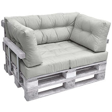 Beautissu Cuscino spalliera Divano Pallet Eco Elements 120x40x10-20cm - per divani con bancali di Legno - Grigio Chiaro