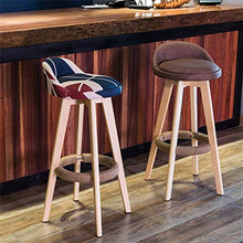 yunyu Sedia Sgabello da Bar Gambe in Legno massello Naturale con Sedile Girevole Sgabello Alto per Pub Cafeacute Room Bistro Restaurant Sedia da Bar Carico Massimo 200 kg, Marrone