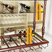 AT Titolare Del Vino Hanging Wine Rack Gold Metal Retrò Parete Pendenti Montata Vino Spumante Vetro Calici Calici Supporto Della Cremagliera, 60/80/100 / 120Cm X 30Cm per la Cucina Bar Pub