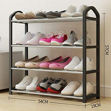 XWZH Cabinet Scarpe da Polvere 4 Tier Slotted Scarpe da Scarpe in Legno Pieghevole Pieghevole Pieghevole Pieghevole Armadio Alto 54 x 19 x 57 cm (Color : Black)