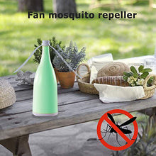 Matefielduk Ventilatore Portatile Repellente per Zanzare,Tiene Le Mosche Lontano da Cibo,Ventilatore Repellente per Zanzare in Casa,Ricarica USB,con la Luce,Ristorante,Picnic All'aperto (Verde)