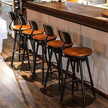 WANGFENG Sgabelli Sgabello da Bar Industriale Cucina Sedia da Pranzo Vintage Sgabello in Legno con Schienale Regolabile in Altezza