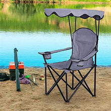 Tavolo da Picnic all'aperto Sedia da Campeggio in Metallo Pieghevole di Oxford Sport con tettoia da Sole e Porta Tazza Laterale Inclusa BBQ Party Table (Color : Grey)