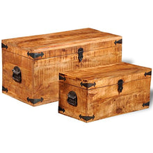 XINGLIEU Baule portaoggetti Marrone,2 unità, Baule portaoggetti in Legno, Tavolo supplementare, 70 x 35 x 35 cm