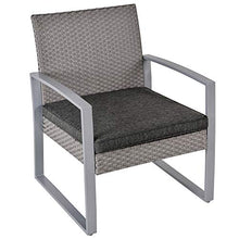 Outsunny Salotto da Giardino in Rattan, Set Mobili da Esterno con Divano da Giardino e Poltrona da Esterno, Grigio