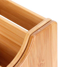 Duokon Organizer da Tavolo Scatola portaoggetti in bambù Estensibile Scatola per fazzoletti Scaffale per Libri Supporto Fisso per Forniture per Ufficio