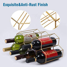 Uniquk Portabottiglie Portabottiglie Indipendente Armadietto Armadietto Controsoffitto Design Geometrico Oro Spazzolato Adatto per Vino Rosso e Bianco-Oro