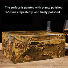 Scatola per Sigari in Stile Cinese Scatola per Sigari in Legno di Cedro Vernice per Pianoforte con Igrometro Elettronico Humidor Stile Dipinto Antico Materiale in Legno di Cedro