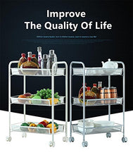 FLM Carrello di Servizio - 3 Ripiani Multifunzione Carrello Trasportabile con Ruote per Cucina e Bagno,Bianco