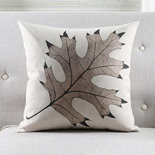 MEILING Moderno ed Elegante vene di Cotone e Lino Cuscino Divano Foglie delle Piante di Sostegno Decorativi Cuscini Lombare (Colore : 53cm-Without A Core)