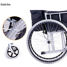 Sedia A Rotelle Pieghevole da Trasporto con Freno A Mano Solida Ruota Posteriore da 24", Sedia A Rotelle Leggera in Acciaio al Carbonio per Il Trasporto di Bagagli - 330 Libbre capacità di Carico Mo