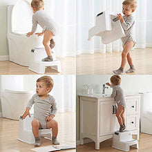 Angelbliss Sgabello a due gradini per bambini,Baby 2 Sgabello da passeggio,Sedile per addestramento per WC,Sgabello da pediera per bambini,cucina,bagno（Grigio Set di due pezzi）