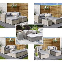 Aimir Set di Mobili da Giardino per Esterni, Set di 5 Pezzi da Giardino Combinazione Divano da Giardino Conversazione Sedia in Rattan Tavolino Set per Il Tempo Libero Mobili Creativi