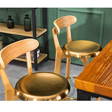 Sgabello da bar WGZ in legno massello sgabello alto sgabello Clubhouse sedia posteriore bar sedia moda (colore legno)