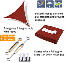 WYYL Tenda a Vela Triangolare, Traspirante Antivento Impermeabile Protezione 98% Solare Anti UV, Vela Ombreggiante, per Giardino Esterni Terrazza Campeggio- Rust Red|| 4x4x4m