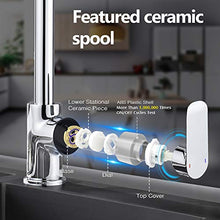 Hoomtaook Miscelatore Cucina Lavandino Rubinetto Cucina Leva Singola Ruotabile di 360 ° Ottone Cromato Rubinetto Dell'Acqua Calda e Fredda Adattatore 3/8"e 1/2"