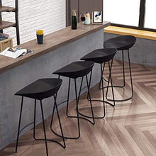 DFREW Sgabelli Nordic Ferro Battuto Fashion Bar Sgabello Sedia Della Cucina Della Casa Di Svago Caffè Reception Sgabello Alto (Altezza Seduta: 75Cm),Nero