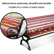 Panchina da giardino per terrazza all'aperto, panchina con schienale, Sedia a 3 posti in alluminio pressofuso per esterni resistente alle intemperie, Sedia da portico in legno massello anticorrosivo