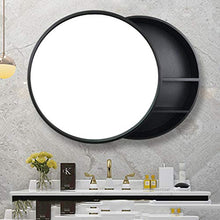 Bagno Specchi da Parete Specchio dell'Armadio A Muro in Legno Massello A Parete Vanità Specchio Hotel Specchio con Mensola Rotondo Telaio in Legno Specchio con Armadietto