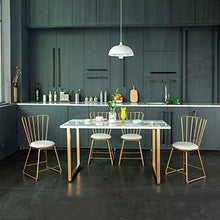 EOJSORK Poltrona, Soggiorno Tempo Libero da Pranzo Sedia con Gambe in Metallo Dorato, Trucco Chair Altitudine, Manicure Sgabello Red Chair Net