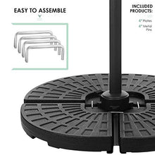 MVPower Base per Ombrellone, Ombrello Base, Possono Essere Riempiti con Acqua o Sabbia, Adattatori Precisi, Stabile,48.3 x 48.3 x 8.2, Nero