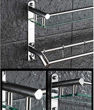 Great Coat Ganci, Mensole bagno 2-Livello in acciaio inox cosmetici Mensola e 7 mm di spessore vetro temperato mensola del bagno Sospensione Telaio con 3 ganci e 5 ganci del telaio Tieni la grande vit