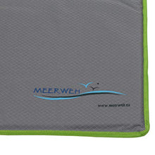 Meerweh Strandmatte XXL mit Lehne Strandliege Isomatte Picknickdecke ca. 200x60cm Lettino Prendisole, Poliestere, Verde/Grigio, 200 x 60 x 68 cm