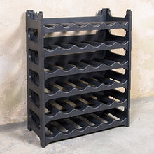 GRIZZLY Cantinetta Scaffale Componibile Portabottiglie da parete per Vino, Acqua, Spumante, Champagne, In Plastica, Set da 6 ripiani portavino impilabili per 36 Bottiglie. Resistente all’umidità