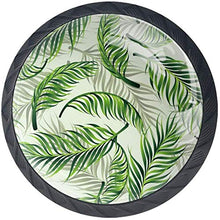 Modello di foglie verdi tropicale Pomelli per Porta Set di 4 Pomelli per Mobili Manopole per Cassetti Cucina Armadio Vetro