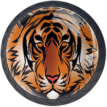 Tiger Orange a strisce nero Pomelli per Porta Set di 4 Pomelli per Mobili Manopole per Cassetti Cucina Armadio Vetro