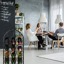 Relaxdays Portabottiglie, 20 Bottiglie, Decorativo, Cantinetta per la Cucina, Cantina, Bar, Metallo, 83x34x17 cm, Nero
