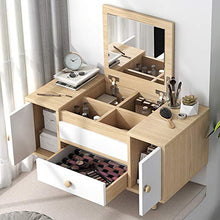ORGANIZZATORE DI ARCHIVIAZIONE DI GRANDI DIMENSIONI Per Home Camera Da Letto,Tavolo Da Trucco Tavolo Da Toeletta Con Flip Top Mirror E Cassetti Scorrevoli,Assemblaggio Facile-Bianco-a 40x40x45cm(16x16