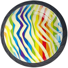Strisce colorate arcobaleno rosso blu viola giallo Pomelli per Porta Set di 4 Pomelli per Mobili Manopole per Cassetti Cucina Armadio Vetro