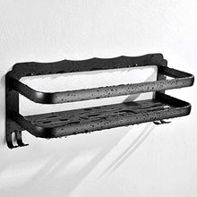 AINIYF Bagno Bagno Doccia Mensola Organizzatore Parete Punch Libero rettangolo di Alluminio dello Spazio 1 Livello Fence Drain, Nero