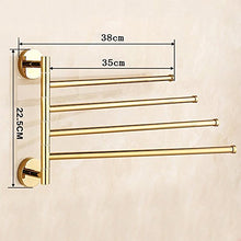 Weare Home - Portasciugamani da parete con 4 barre in ottone dorato, pieghevole, con finitura dorata