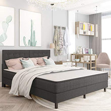 SKM Letto a Molle Grigio Scuro in Tessuto 160x200 cm (70.18kg)