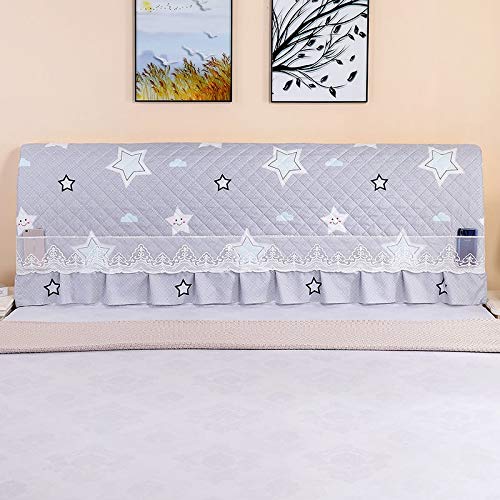 LANG ZI Fodera+Testiera+Letto Fodera per Testata Letto Copri Testata Letto 150/160/200 CM Matrimoniale/Singolo Premium Imbottita Elastica Copritestata Letto Protezione Anti-Collision.