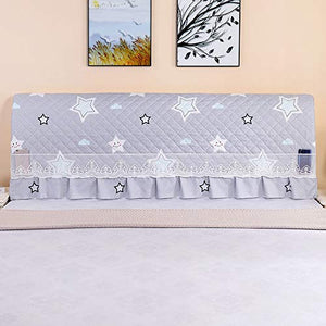 LANG ZI Fodera+Testiera+Letto Fodera per Testata Letto Copri Testata Letto 150/160/200 CM Matrimoniale/Singolo Premium Imbottita Elastica Copritestata Letto Protezione Anti-Collision.