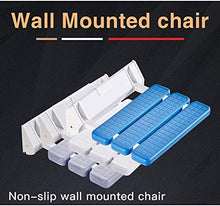 Sgabello per Doccia Pieghevole a Parete, Sgabello in plastica ABS Luminoso Non Facile da sbiadire, Non Facile da Indossare Adatto/Antiscivolo Soggiorno Cucina Bagno 0416 (Colore: Blu)