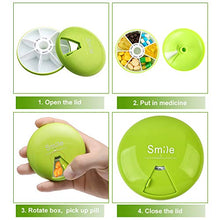Portapillole Settimanale Contenitore per Pillole a Disco Rotante a 360 ° Dispenser di Pillole Settimanale Portatile 2 Pezzi