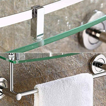 AINIYF Bagno Bagno Doccia Mensola Organizzatore a Parete in Vetro temperato Acciaio Inox 304 portasciugamani Drilling Installazione, 3 Formati (Dimensione: 40x8x43.5cm)